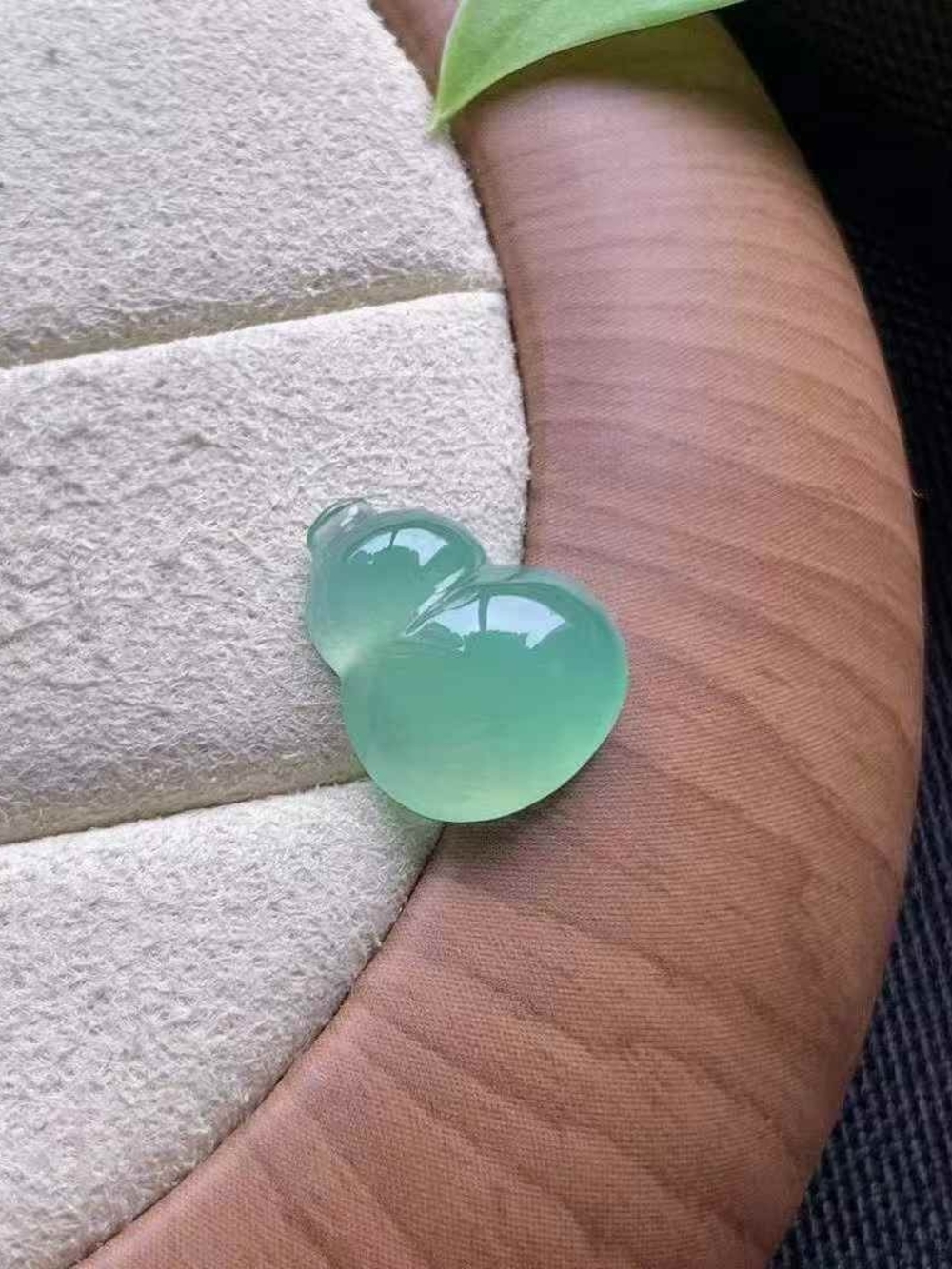 Certified Clear Water Jade Mini Gourd Pendant Tpye A Untreated